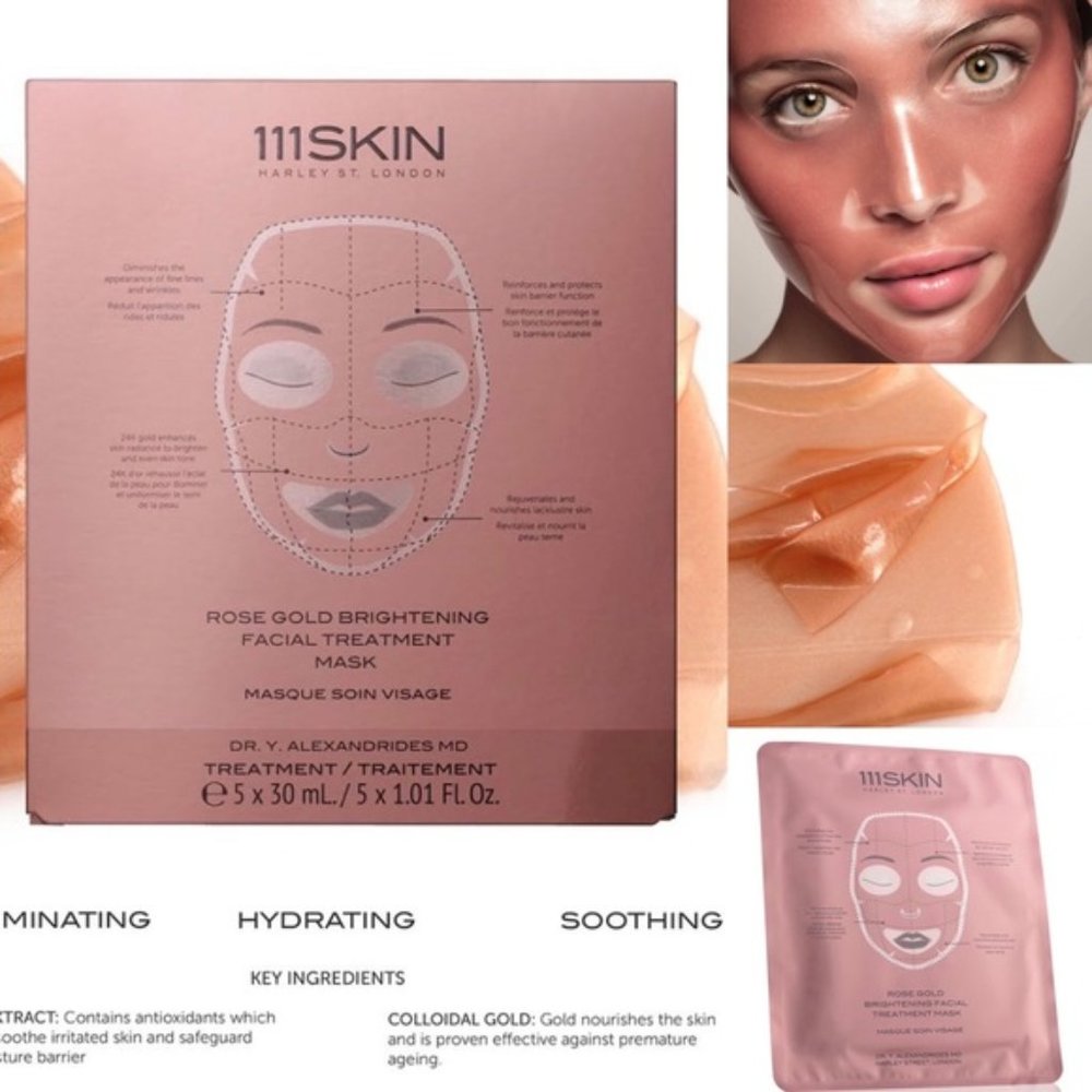 111 Skin Rose Gold Facial Treatment Mask  5pk